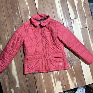 The North Face Women’s Medium Reversible Coat Pink And Flannel EUC
